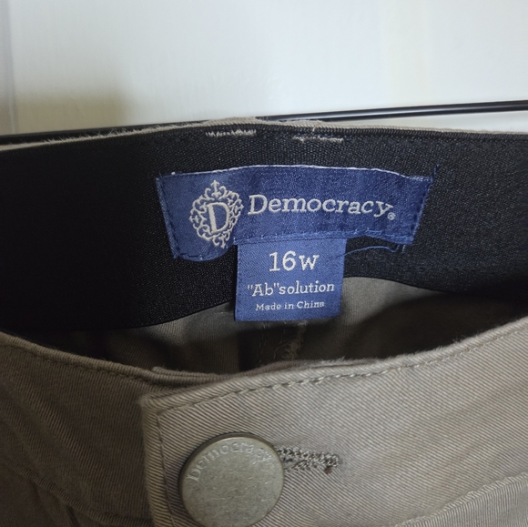 DEMOCRACY Pants Womens Size 16W Brown Chino "AB" Solution NWT - Picture 5 of 12
